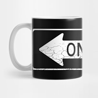 one way sign cracked Mug